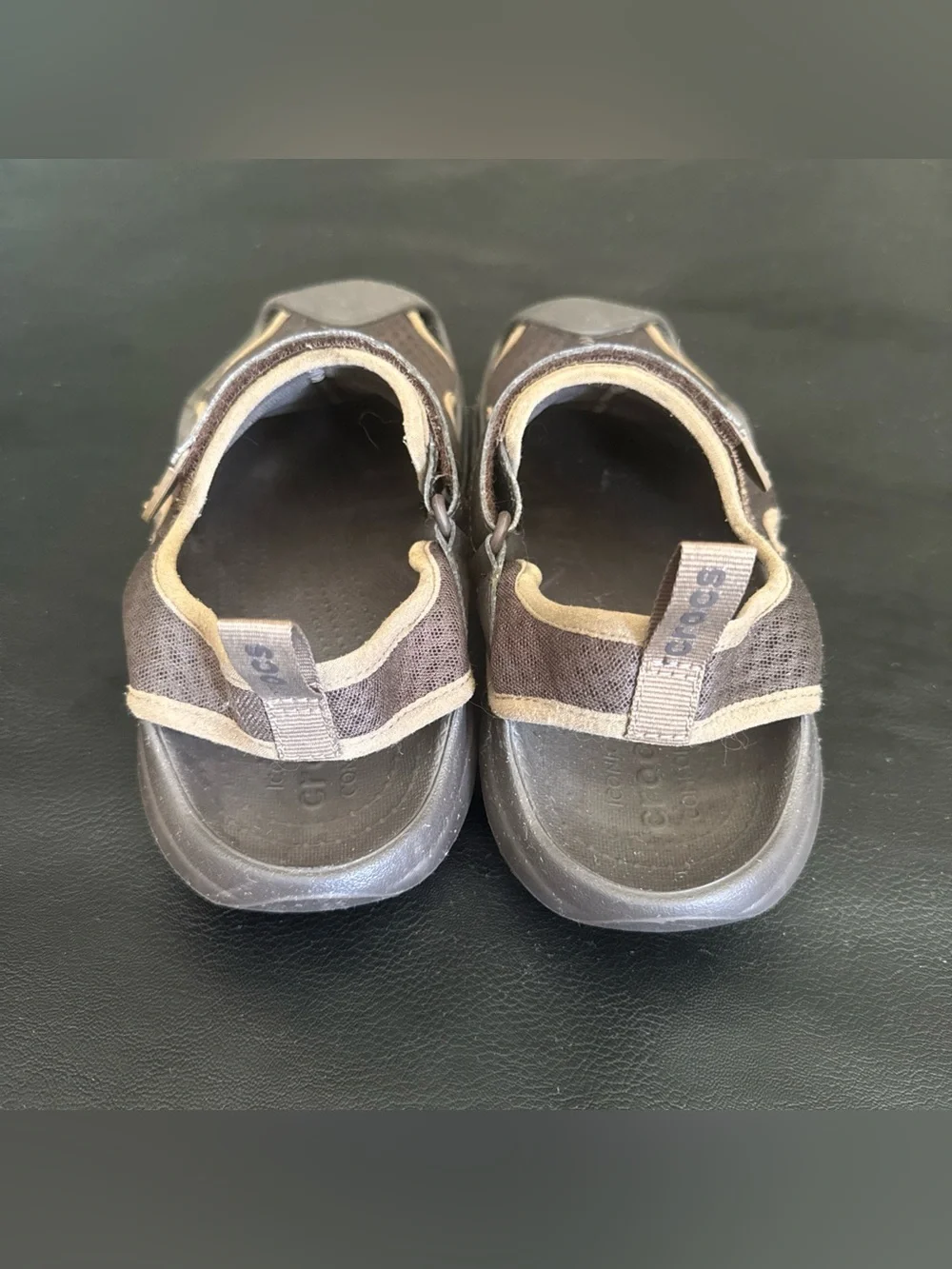 Crocs Swiftwater Men’s Sz 10 Sandals Brown Mesh Wave slip on comfort Water Shoes